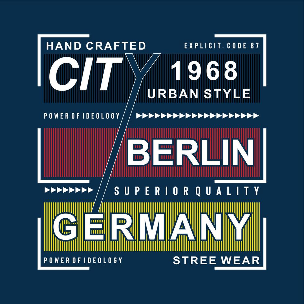 bberlin bilder typografie vektorillustration für t-shirt vektor