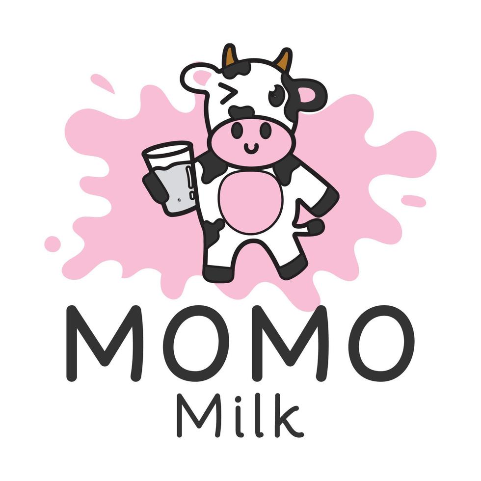 momo mjölk logotyp vektor
