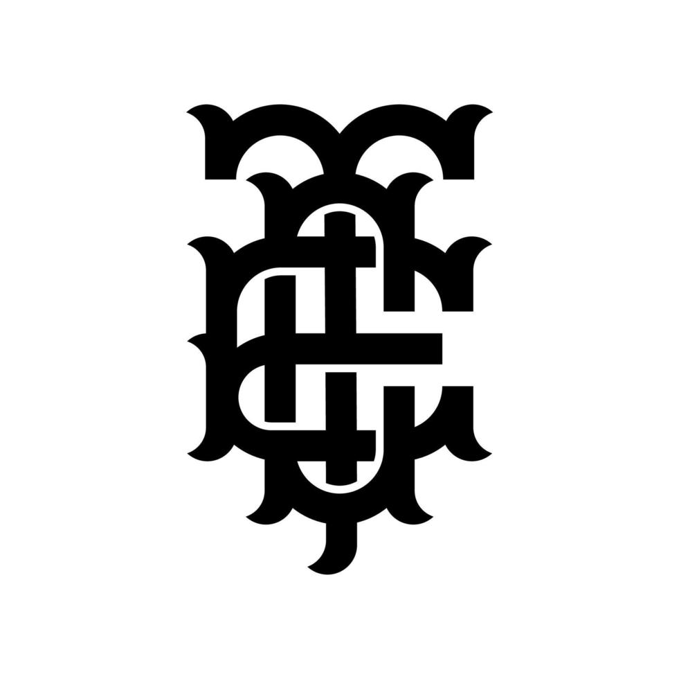 klassisk monogram första brev etc tce cte logotyp design vektor