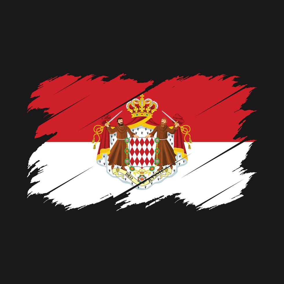 Monaco flagga borsta vektor