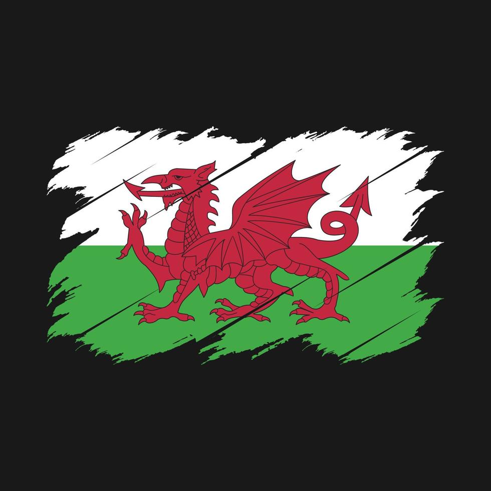 Wales-Flagge-Pinsel vektor