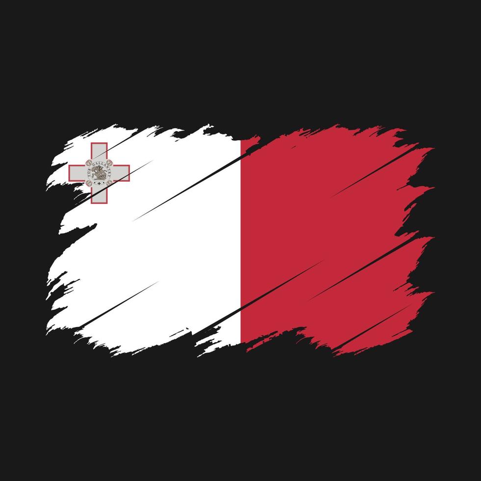 malta flagge bürste vektor