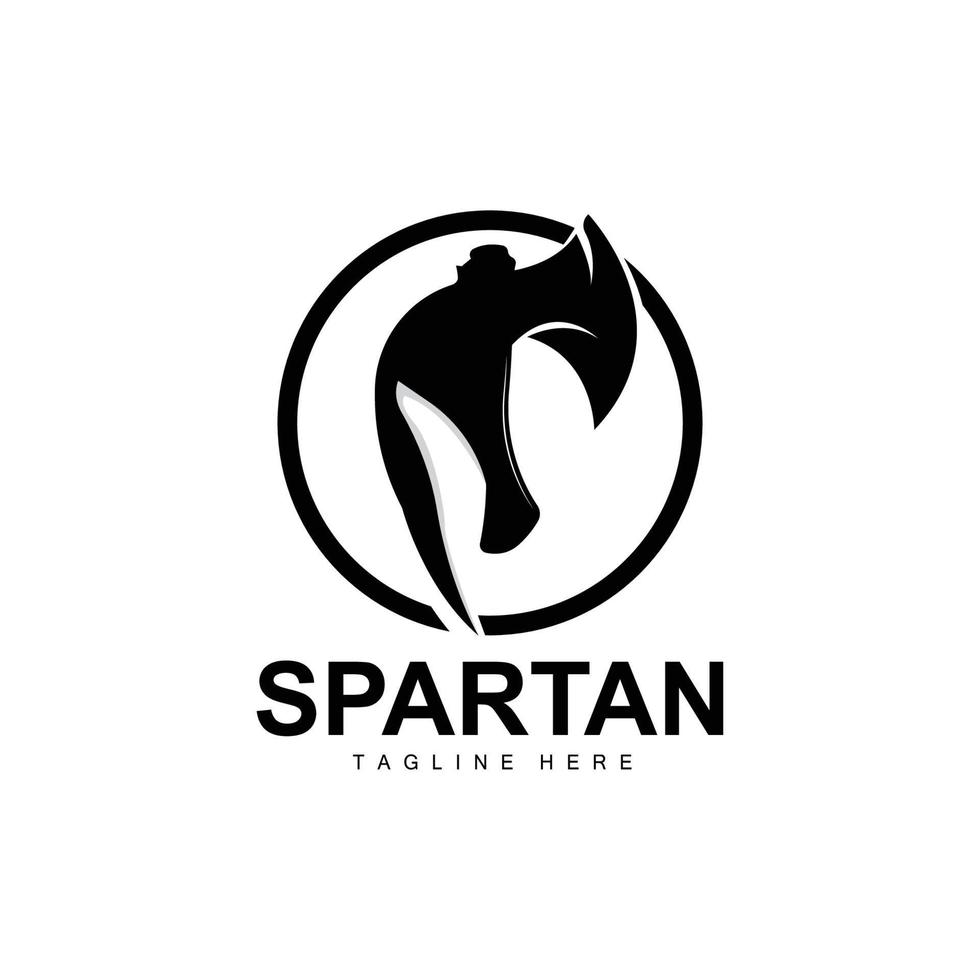 spartanisches Logo, Kriegshelm-Anzugsvektor, barbarische Rüstungsikone, Wikinger, Fitness-Fit-Design, Fitness vektor