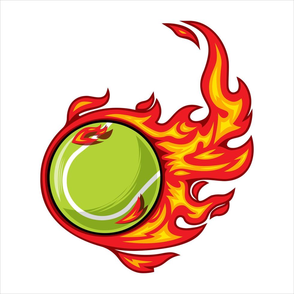 Tennis auf Feuerdesign-Vektorillustration. vektor
