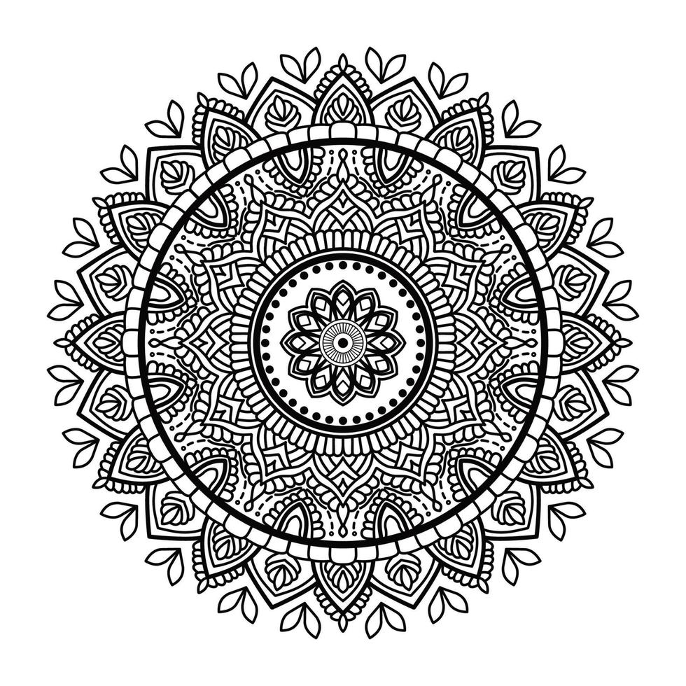 mandala färg bok. tapet design, bricka mönster, skjorta, hälsning kort, klistermärke, spets mönster och tatuering. dekoration för interiör design. vektor etnisk orientalisk cirkel prydnad. vit bakgrund