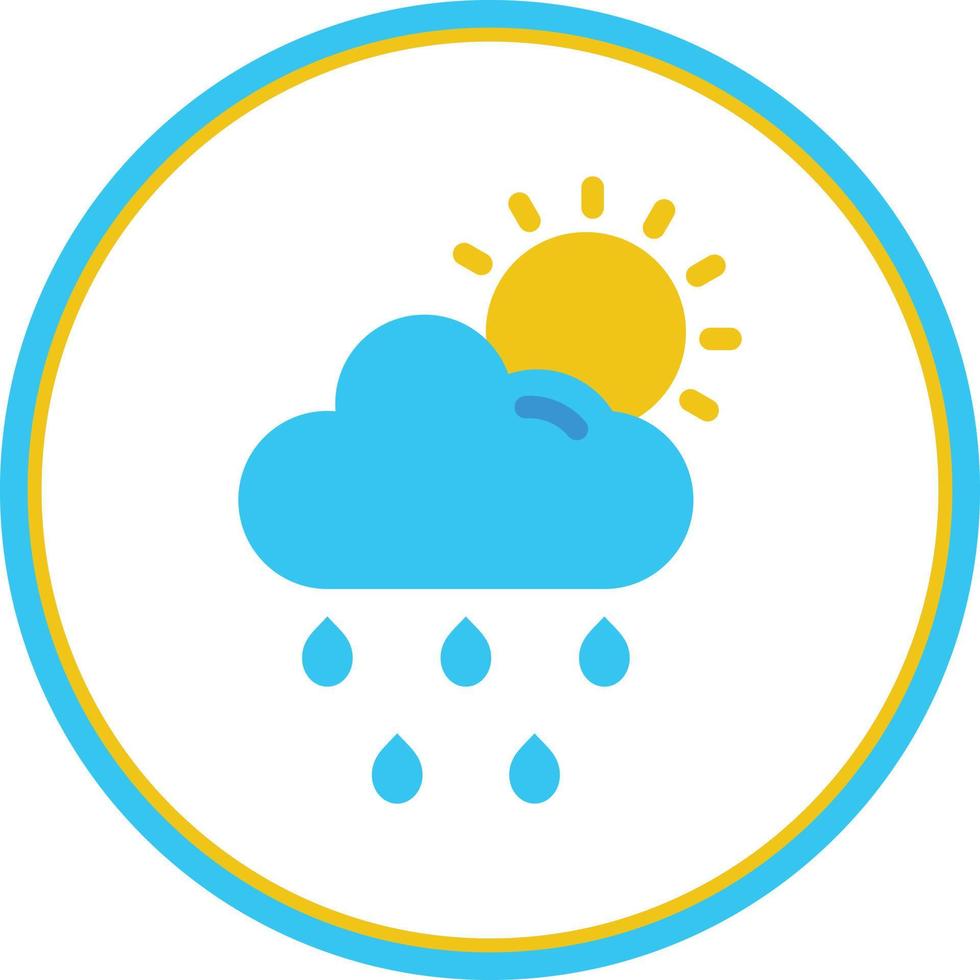 Wolke, Sonne, Regen, Vektor-Icon-Design vektor