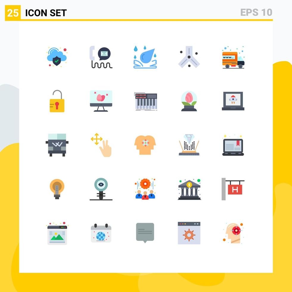 25 universelle flache Farben für Web- und mobile Anwendungen Webhosting Wassertropfen-Wissenschaftszellen bearbeitbare Vektordesign-Elemente vektor