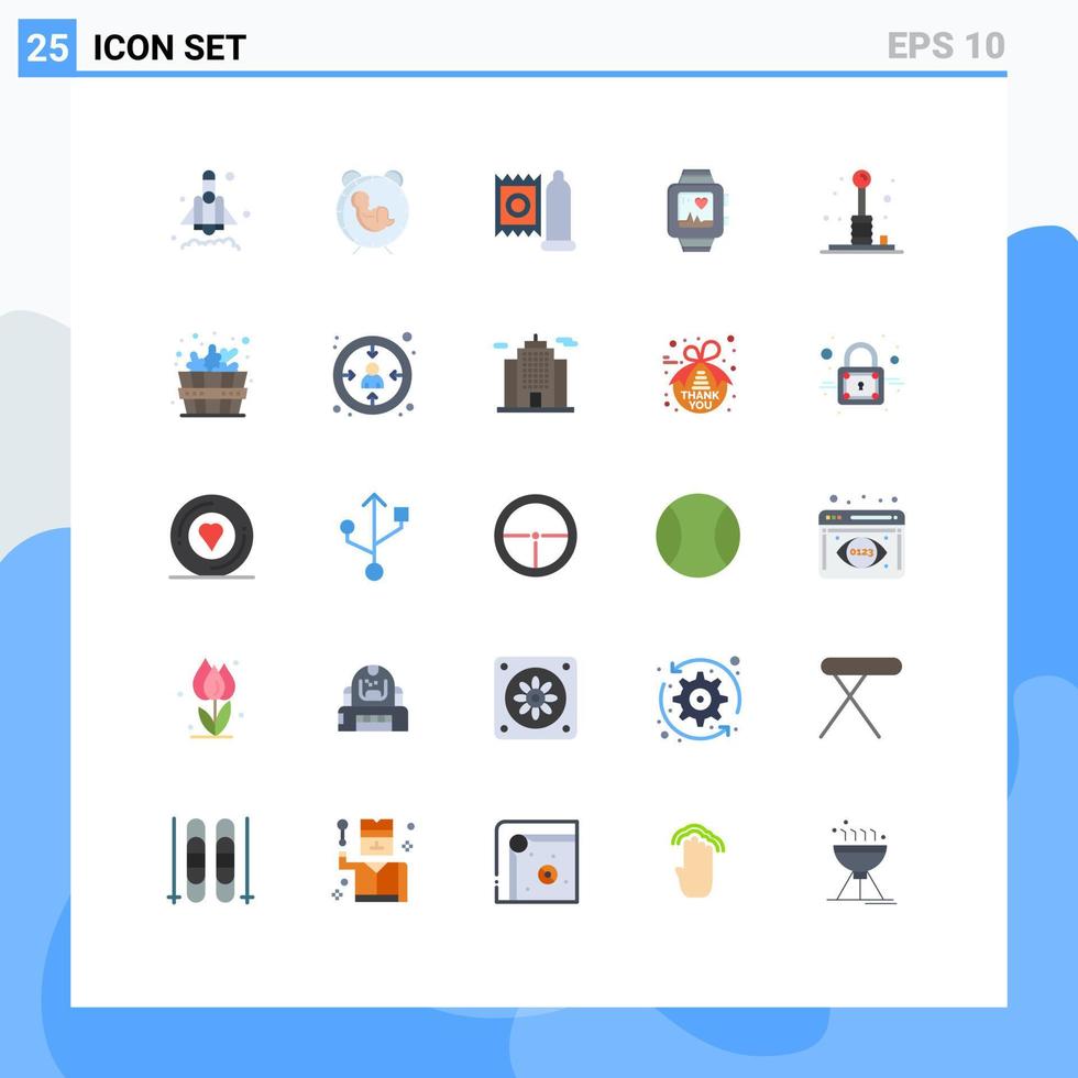 uppsättning av 25 modern ui ikoner symboler tecken för roligt hjärta kondom kärlek armbandsur redigerbar vektor design element