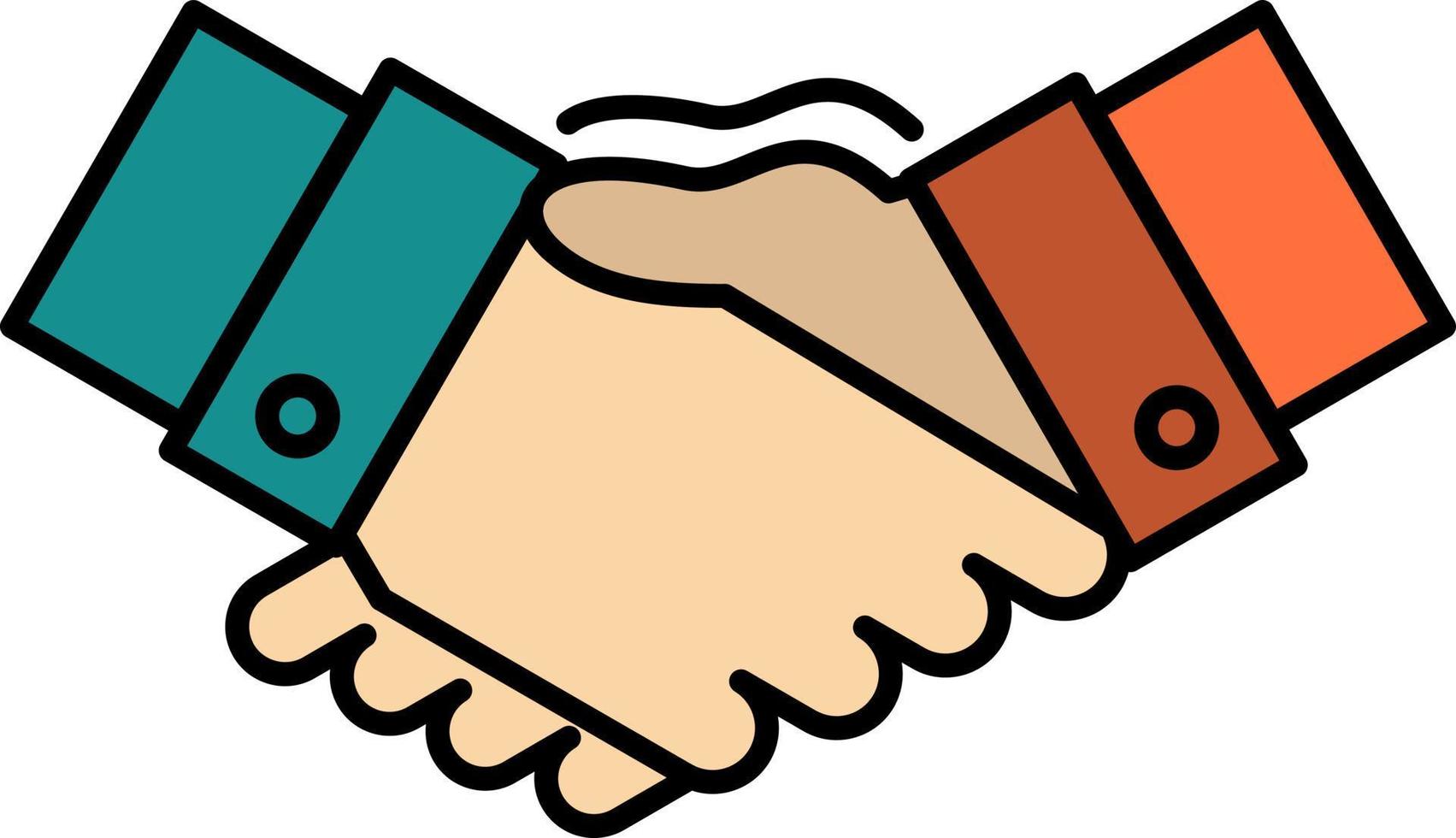 handslag avtal företag händer partners partnerskap platt Färg ikon vektor ikon baner mall