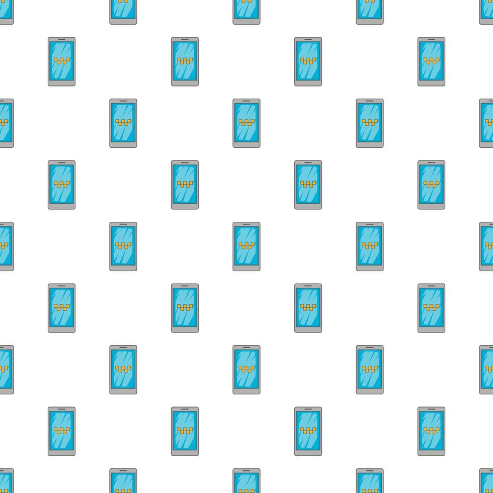 taxi app i telefon mönster, tecknad serie stil vektor
