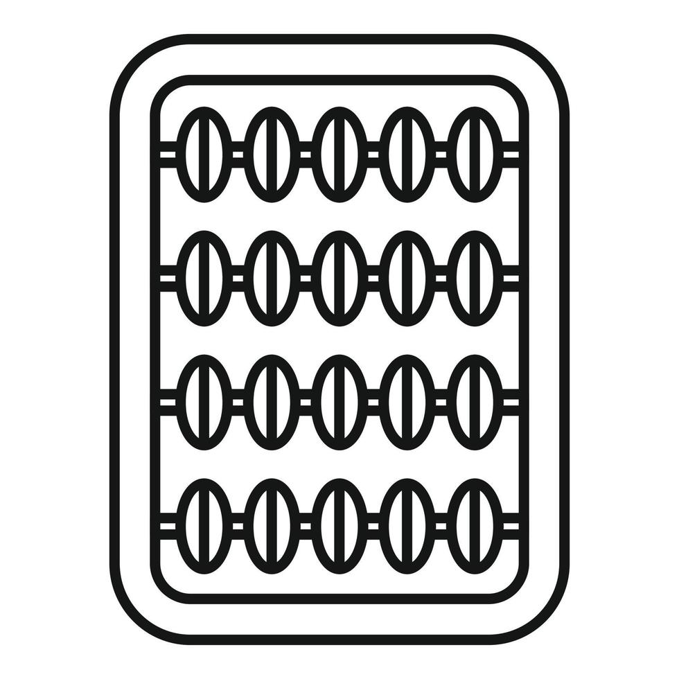 Inka-Abakus-Symbol-Umrissvektor. mathematischer Rechner vektor