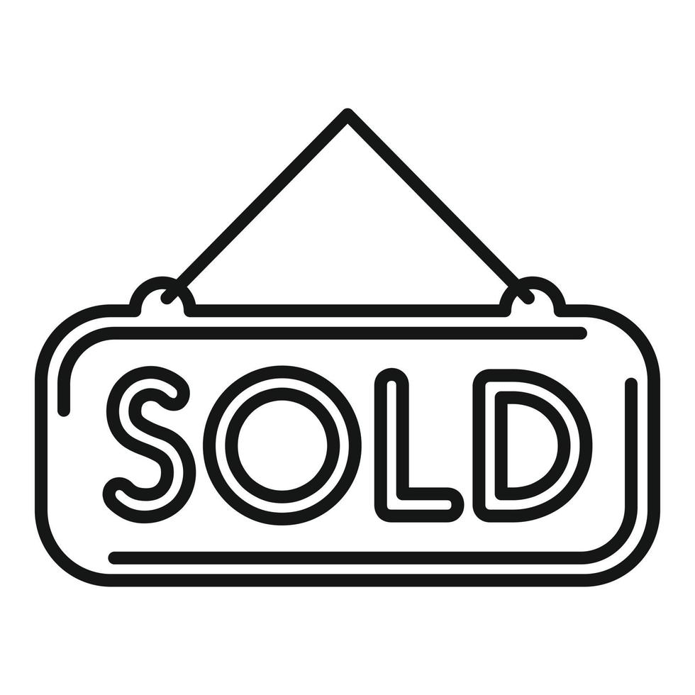 Auktion verkauft Symbol Umrissvektor. Preis verkaufen vektor