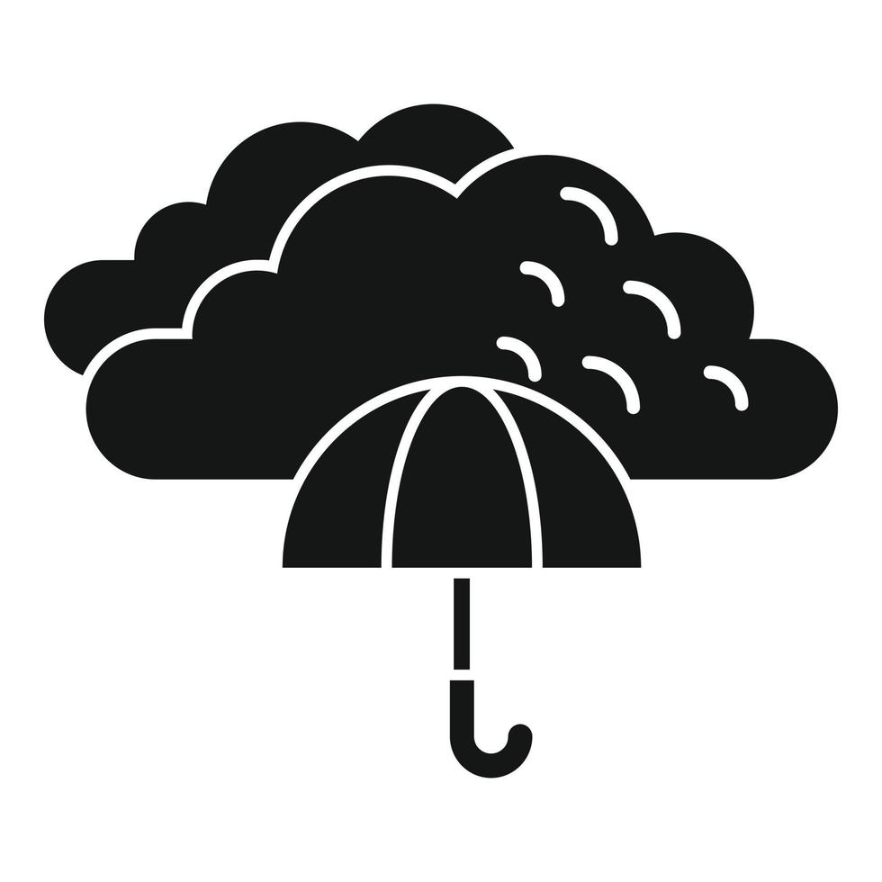 bewölkter Regenschirm-Symbol einfacher Vektor. Regenvorhersage vektor