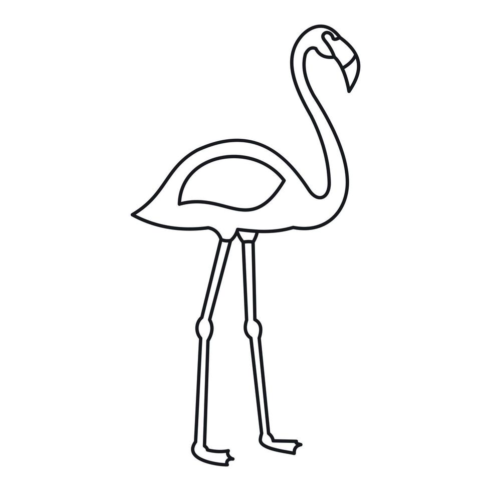 flamingo fågel ikon, översikt stil vektor