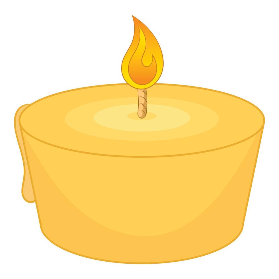 Symbol für brennende Kerze, Cartoon-Stil vektor