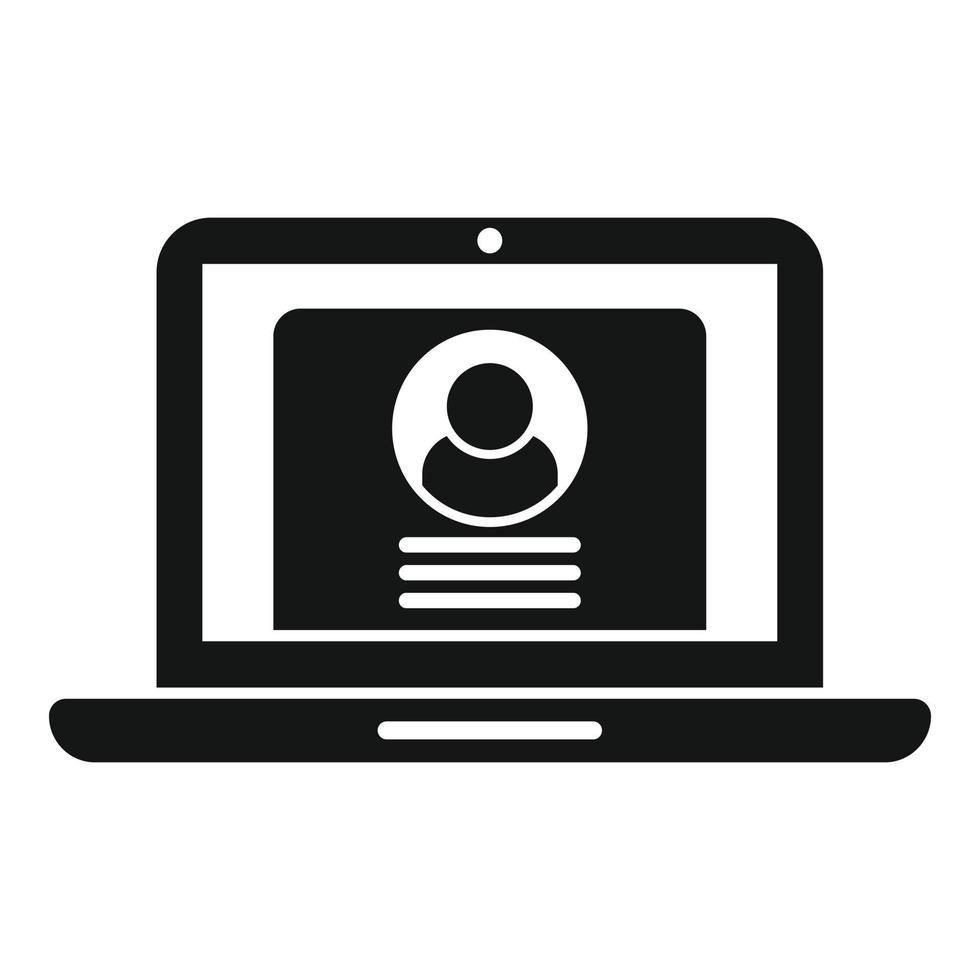 Laptop online mieten Symbol einfacher Vektor. Arbeitssuche vektor