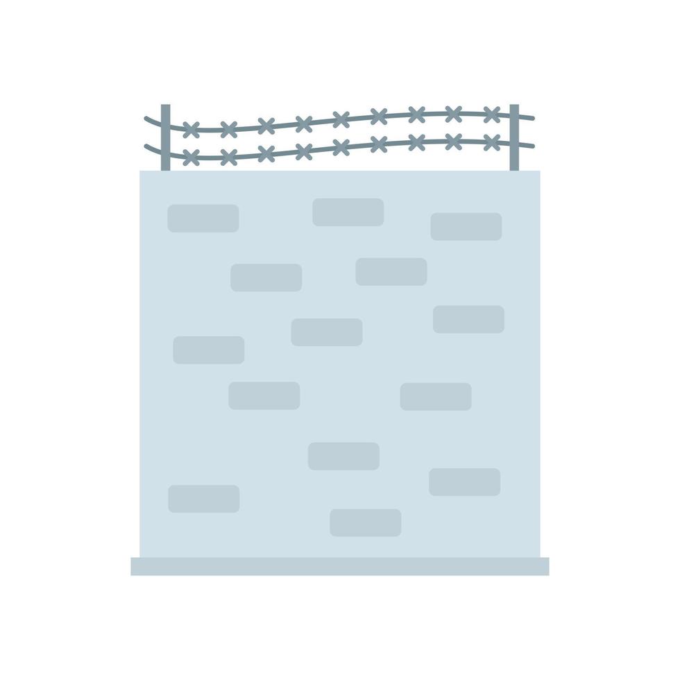 fängelse byggnad vägg ikon platt isolerat vektor