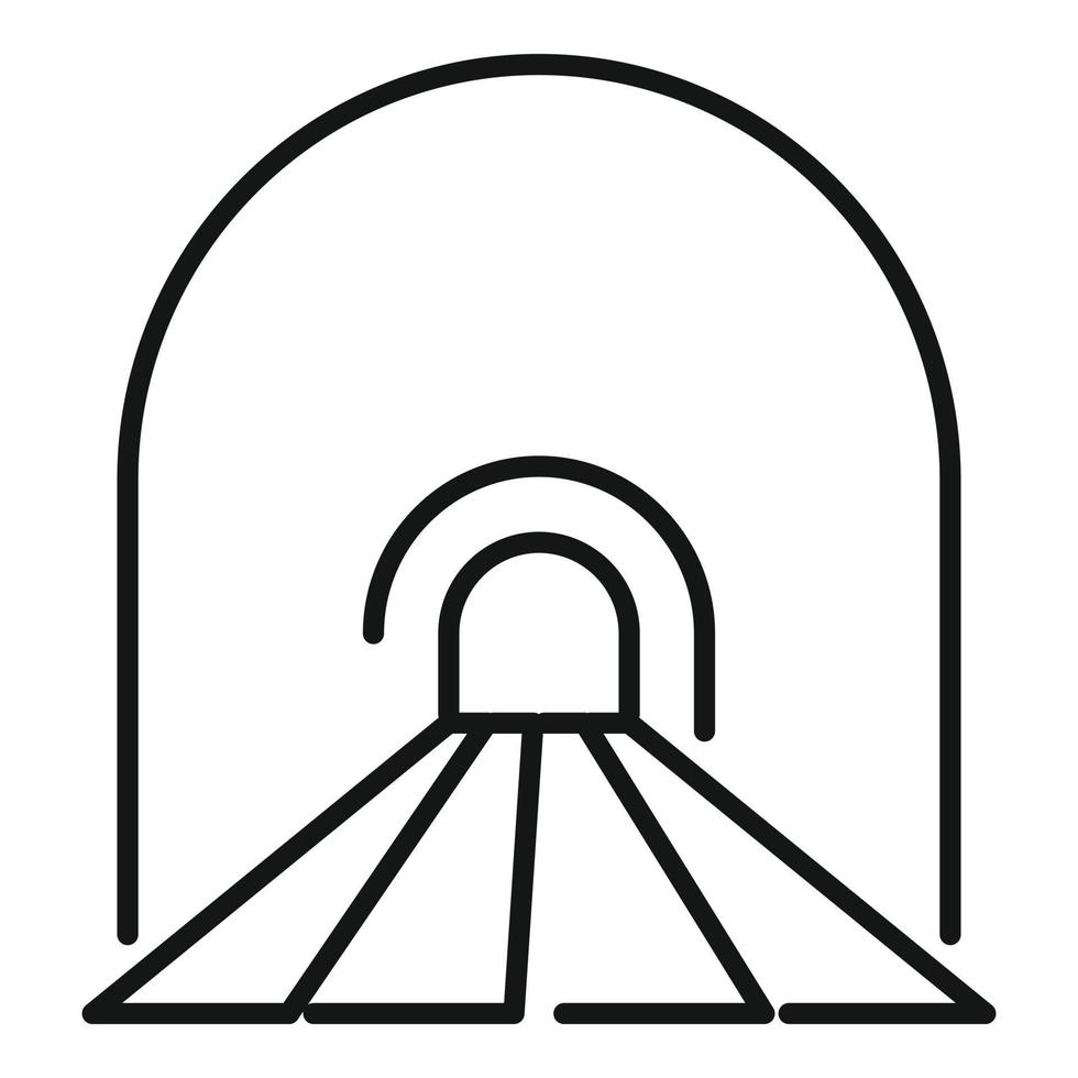 U-Bahn-Tunnel-Symbol Umrissvektor. Straßenauto vektor