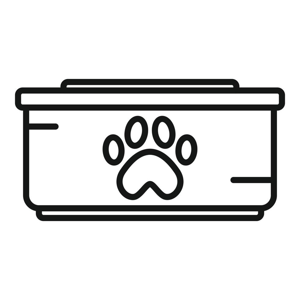 Hundefutter Plastikschüssel Symbol Umriss Vektor. Haustierfutter vektor