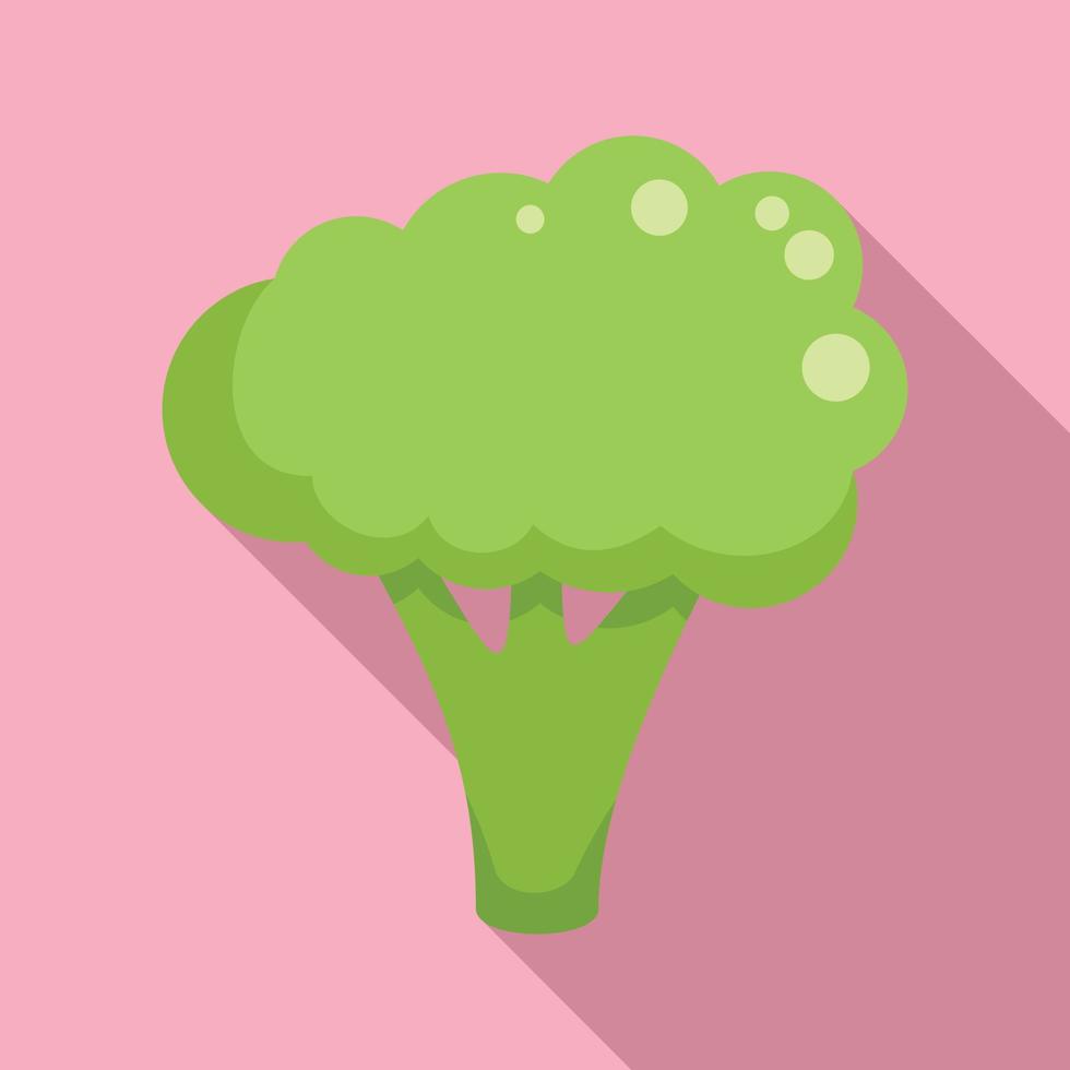 Flacher Vektor der süßen Brokkoli-Ikone. Gemüsekohl