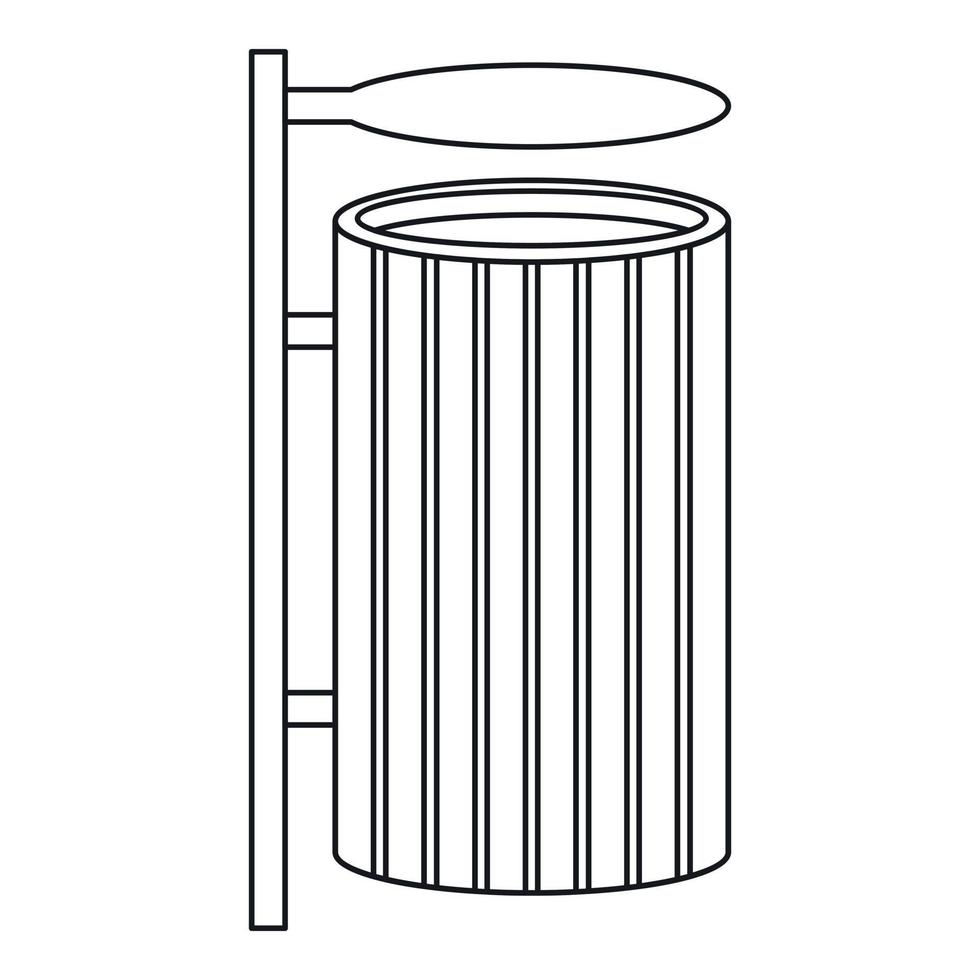 öffentliches Mülleimer-Symbol, Umrissstil vektor