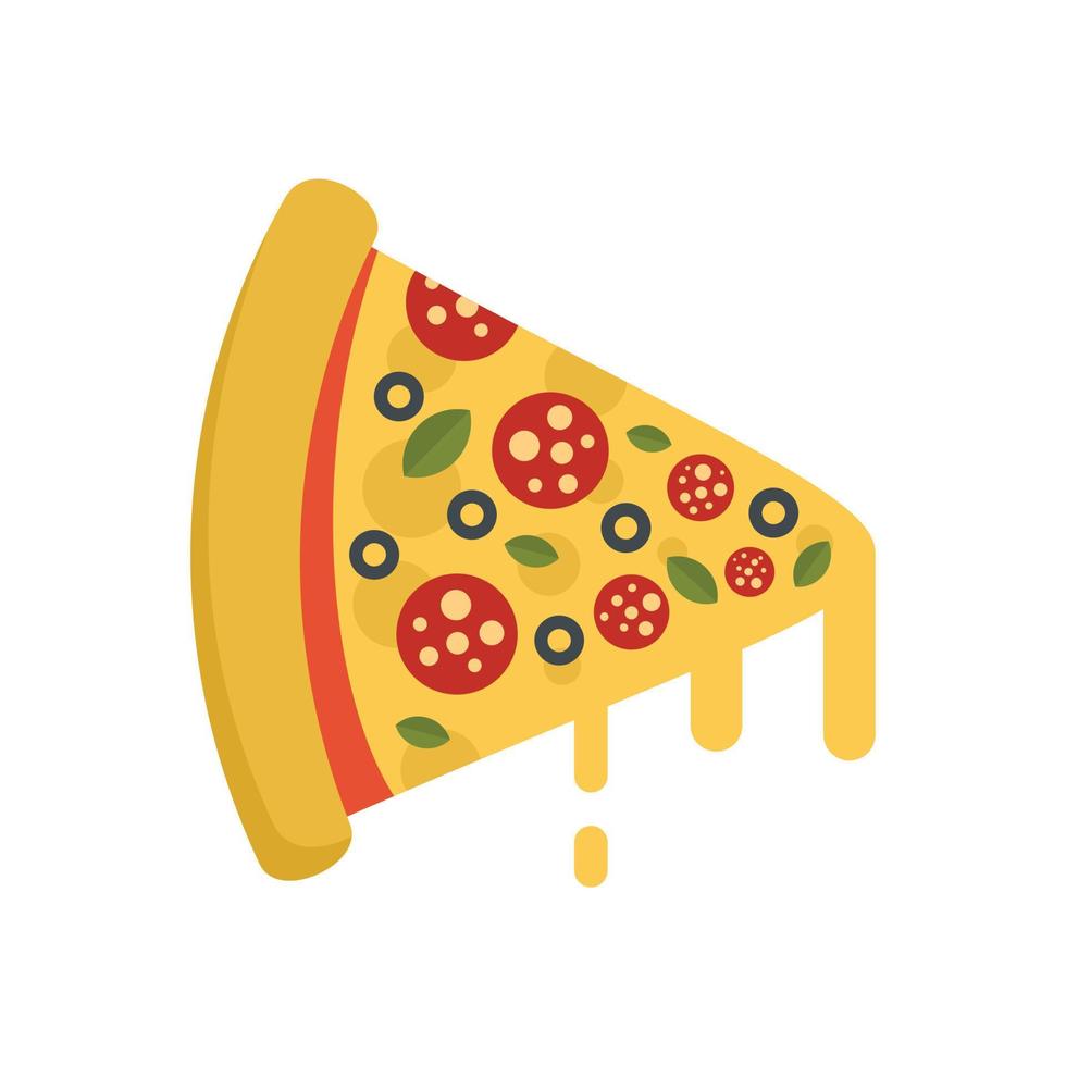 varm pizza skiva ikon platt isolerat vektor