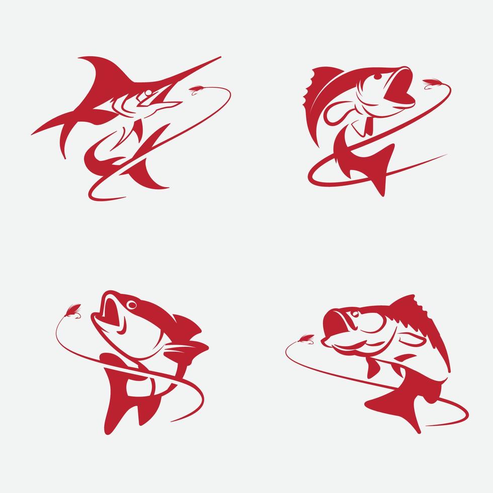 einzigartige Fischerei-Logo-Vorlage, unvergessliches Fischerei-Logo-Symbol. Angeln Vektorgrafik-Illustration vektor