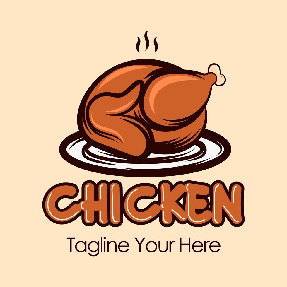 gegrilltes Hähnchen-Logo. Huhn-Logo-Vektor-Illustration vektor