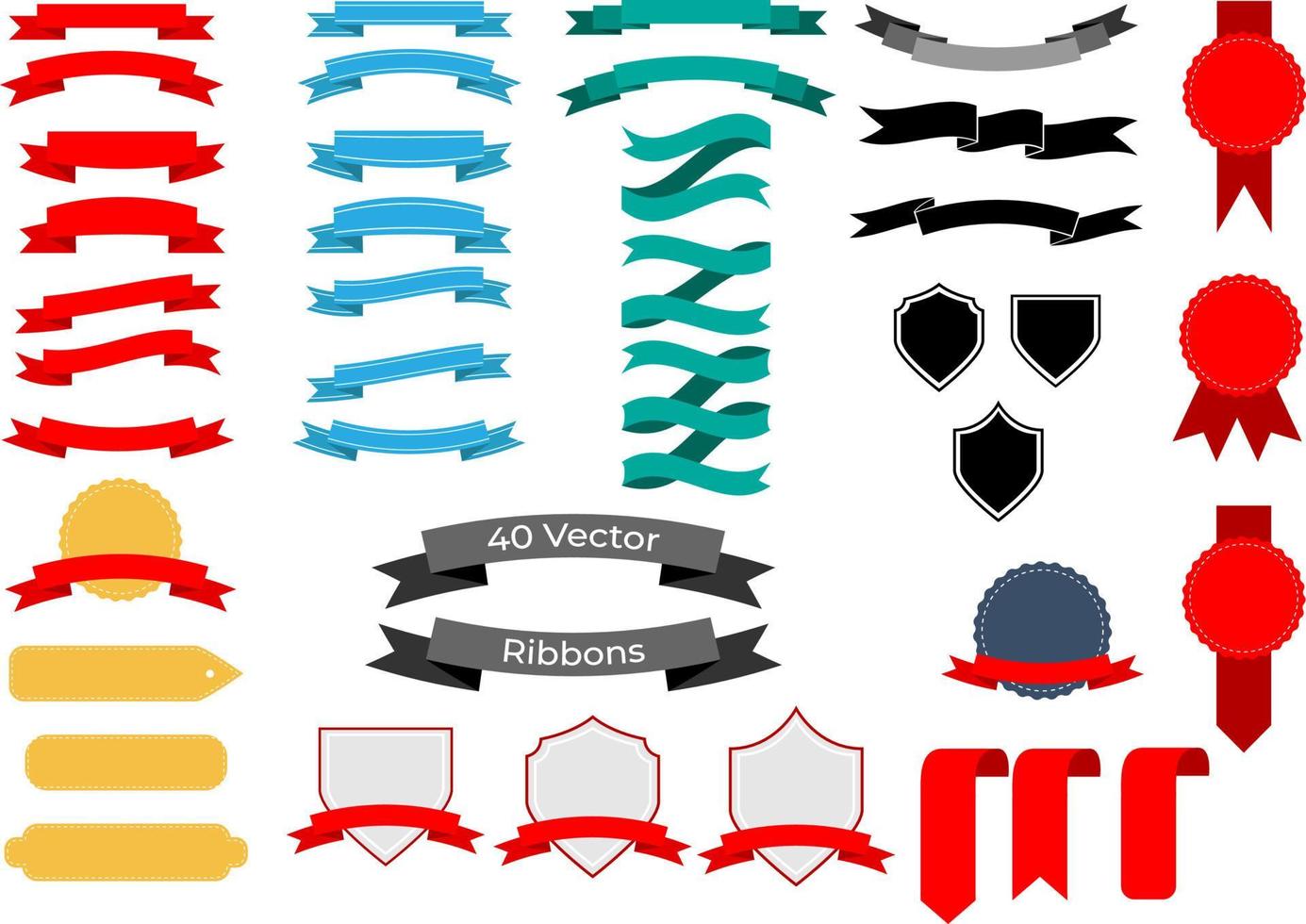 40 Vektorbänder, Etikett, Banner, Abzeichen. bandelemente, moderne bänder, etikett vektor
