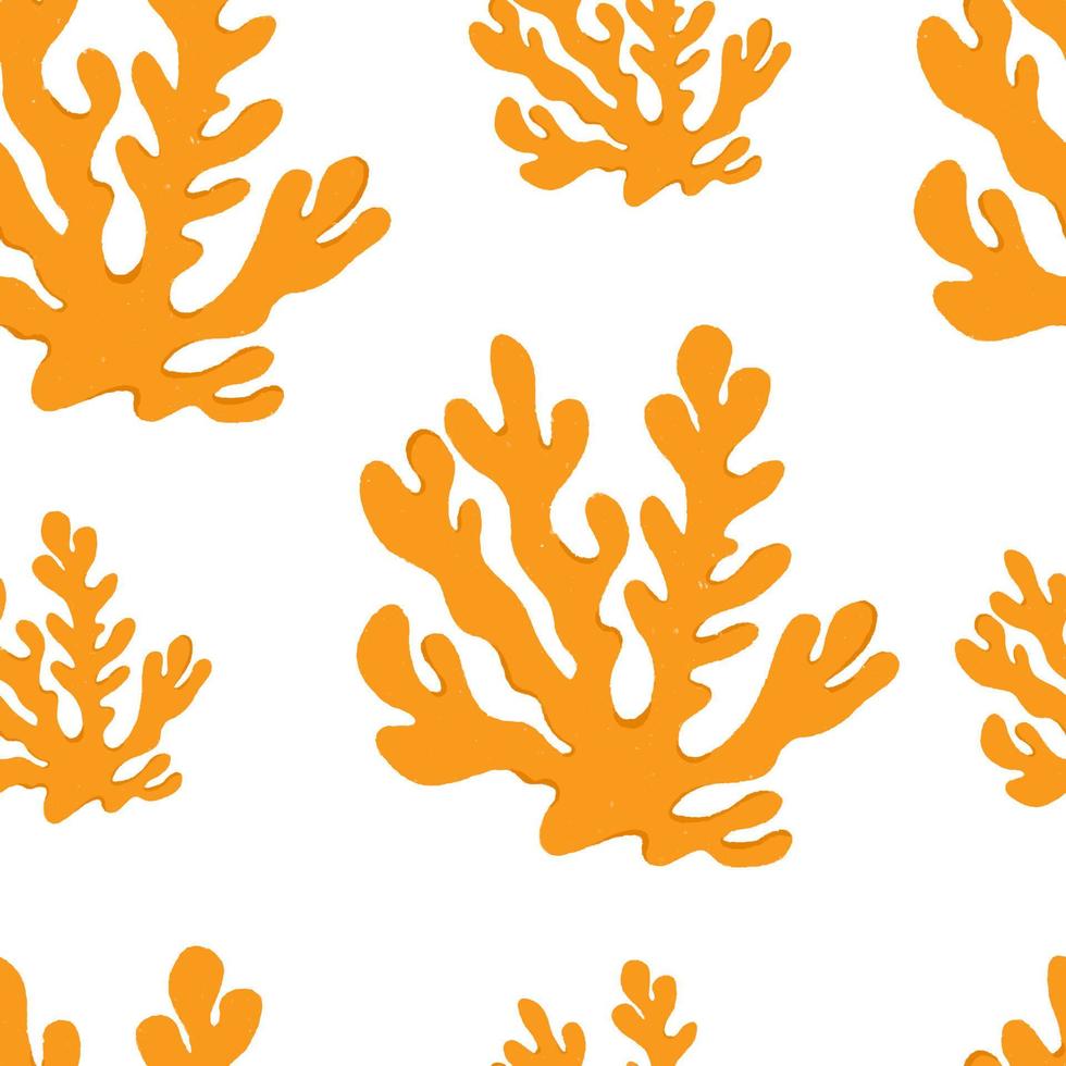 sömlös mönster korall, hand dragen vektor