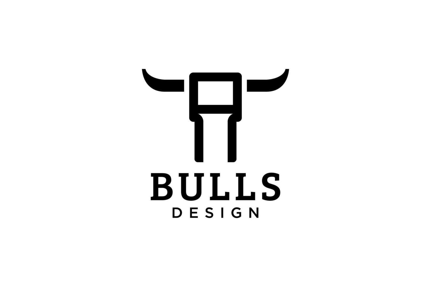 Schreiben Sie ein Logo, Bullenlogo, Kopfbullenlogo, Designvorlagenelement für Monogrammlogos vektor