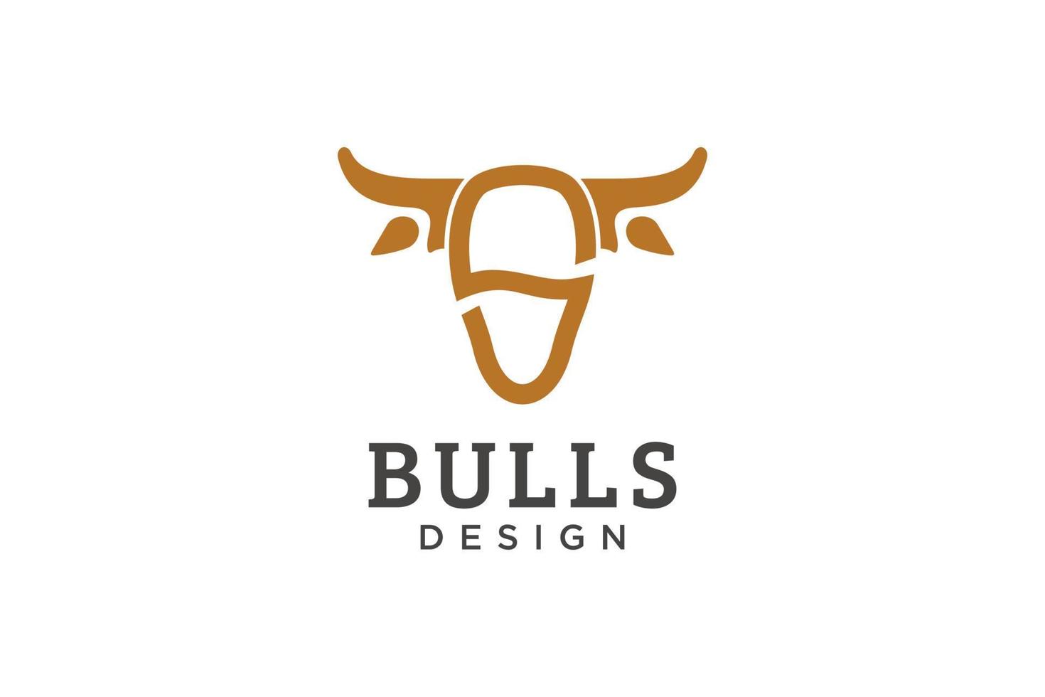 buchstabe s logo, stierlogo, kopfbullenlogo, monogrammlogo-designschablonenelement vektor