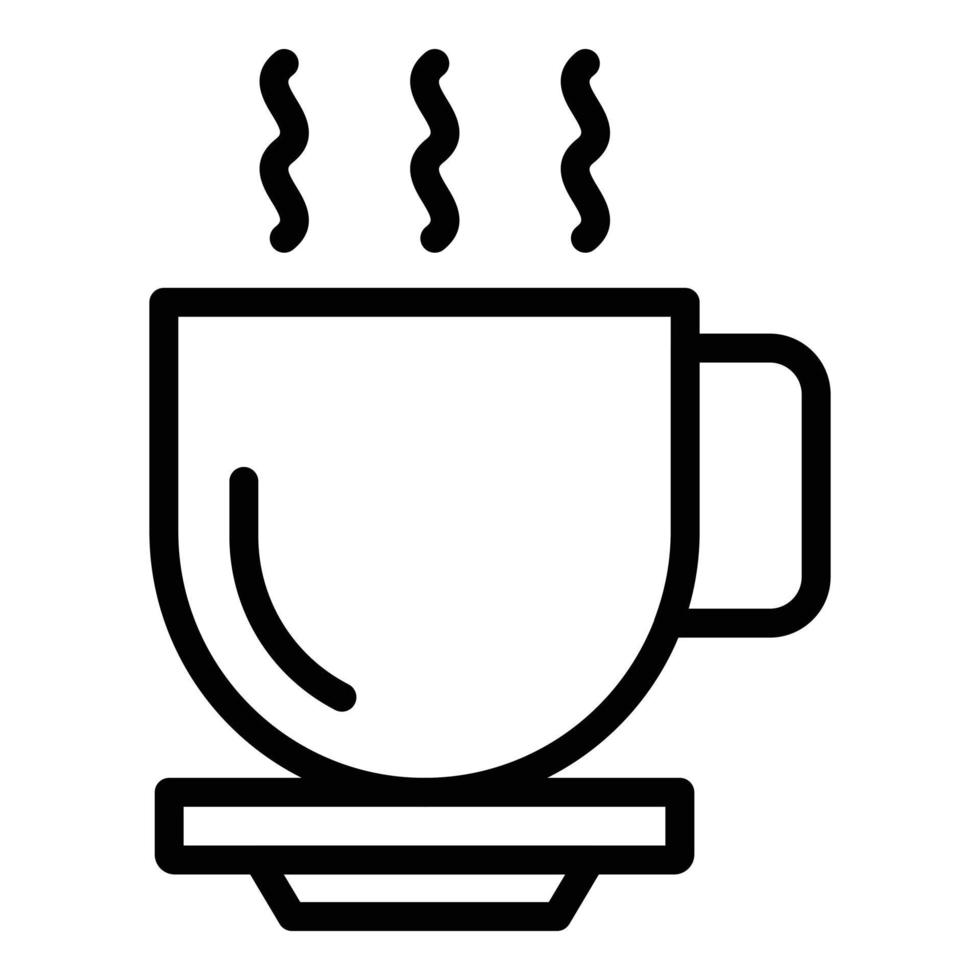 heiße Kaffeetasse Symbol Umrissvektor. Lebensmittelgeschäft vektor