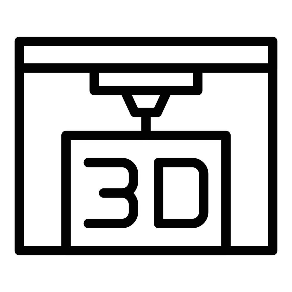 3d utskrift ikon översikt vektor. sida industri vektor