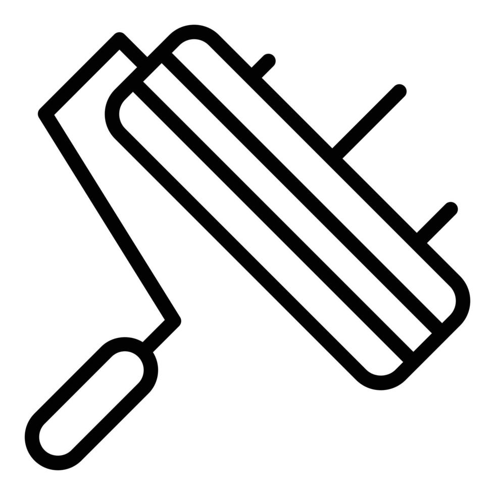 Farbroller-Symbol Umrissvektor. DIY-Reparatur vektor