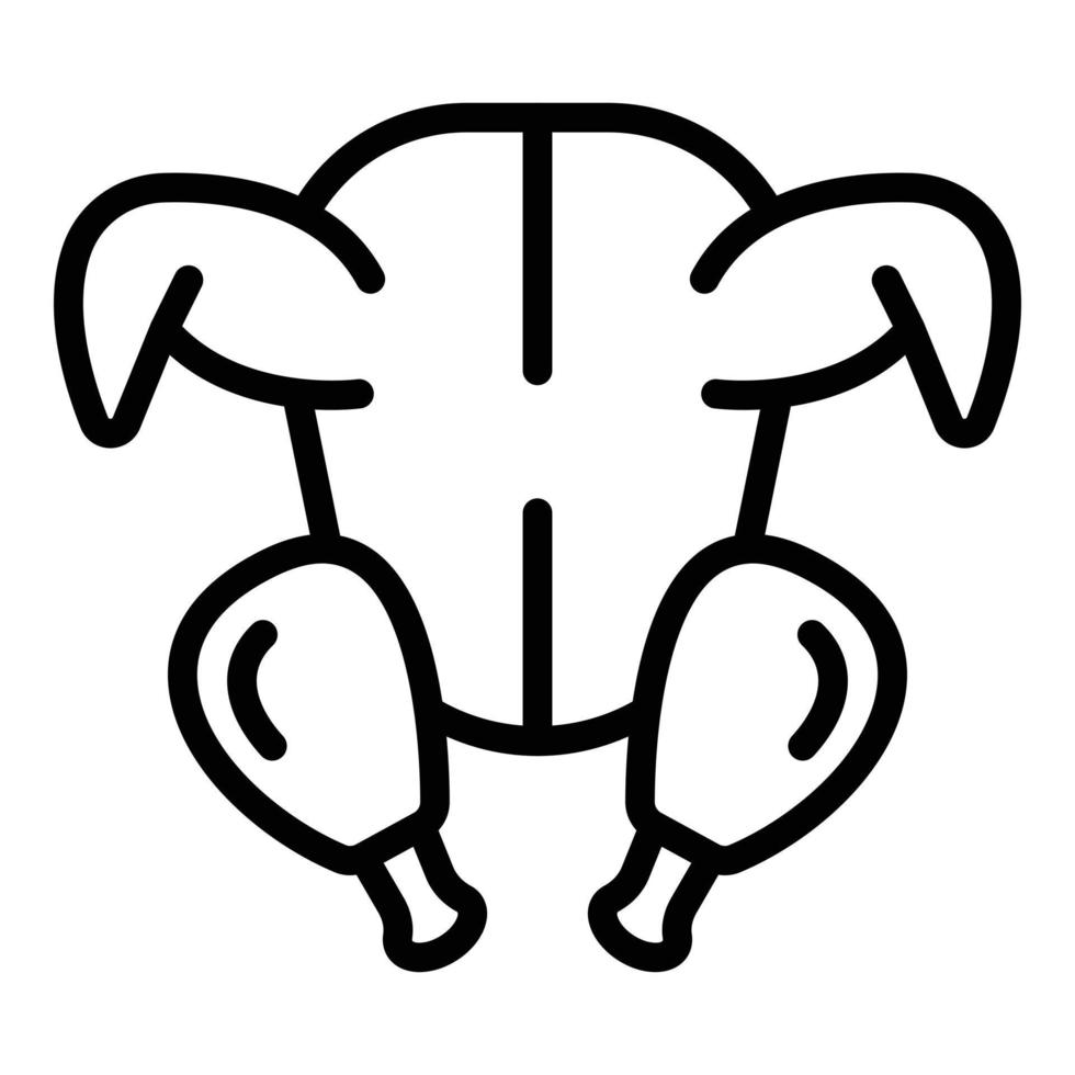 Hühnerfleisch-Symbol-Umrissvektor. Schweinefleisch vektor
