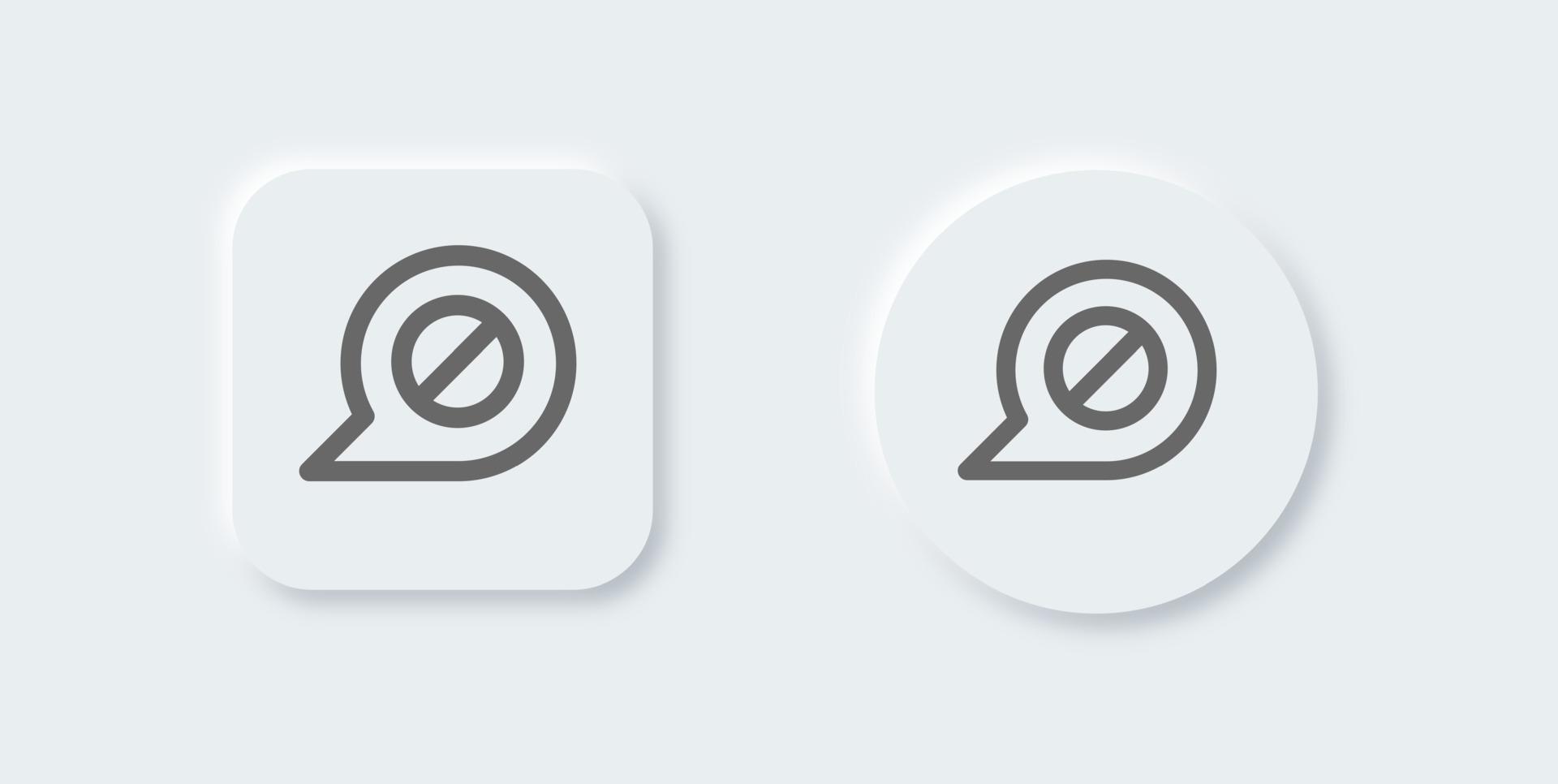 blockera chatt linje ikon i neomorf design stil. meddelande tecken vektor illustration.