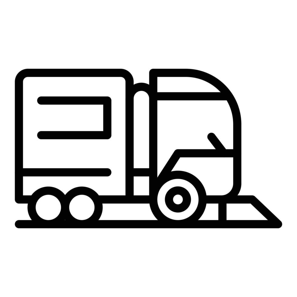 golv lastbil ikon översikt vektor. väg rengöring vektor