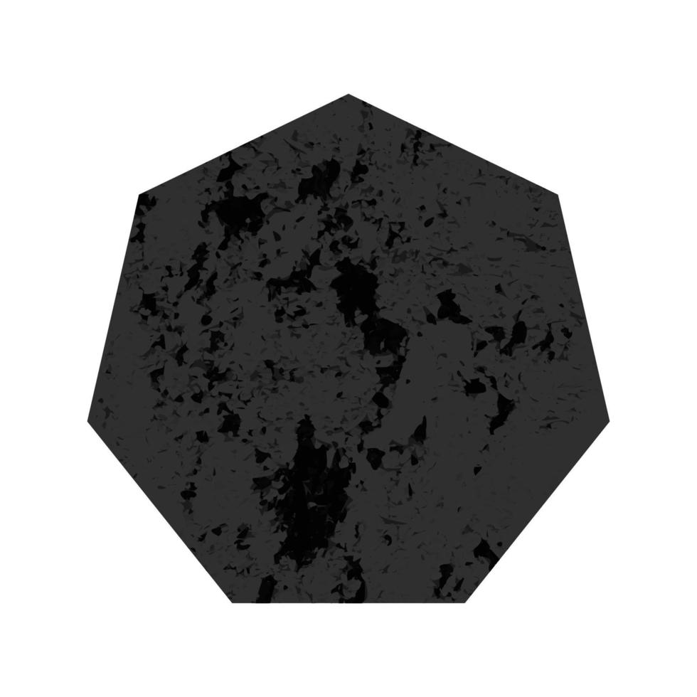 repig heptagon. mörk figur med bedrövad grunge textur isolerat på vit bakgrund. vektor illustration.