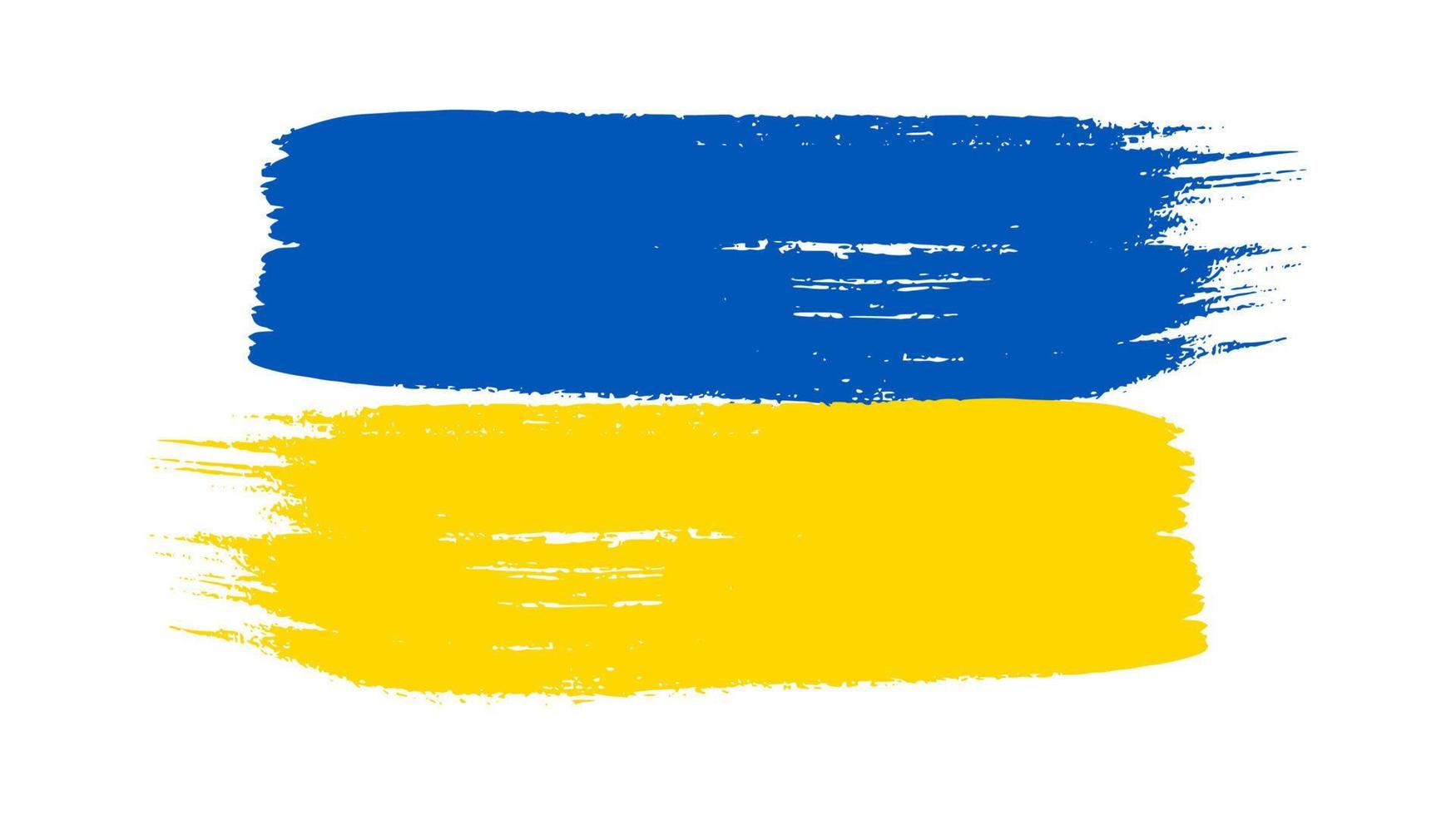 ukrainische Nationalflagge im Grunge-Stil. gemalt mit einem pinselstrich flagge der ukraine. Vektor-Illustration vektor