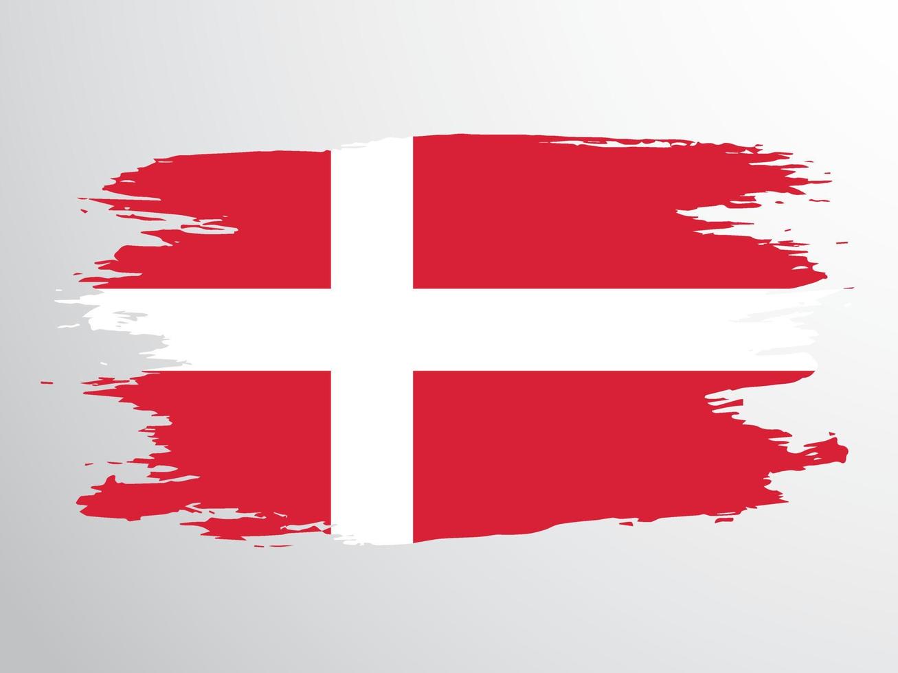Danmark borsta målad flagga vektor