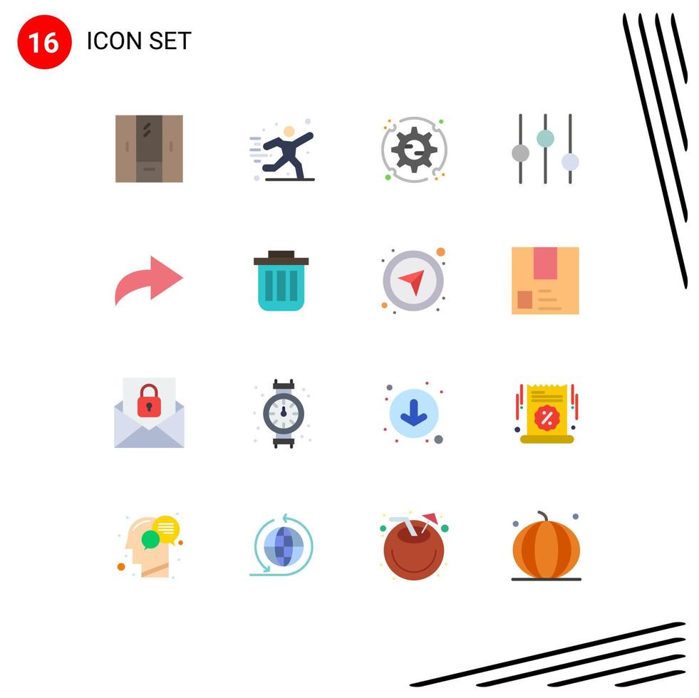 16 flaches Farbkonzept für mobile Websites und Apps Redo-Tuning-Fußballoptionen Optionen editierbares Paket kreativer Vektordesign-Elemente vektor