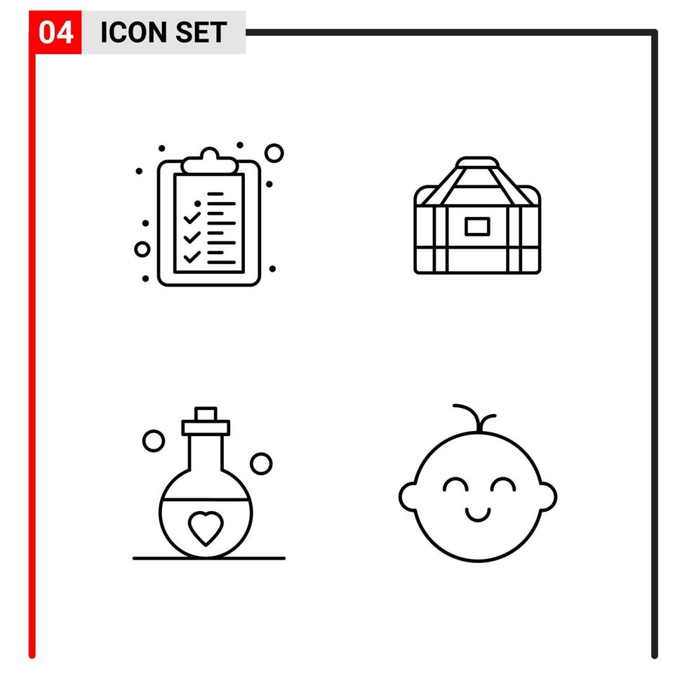 4 allmän ikoner för hemsida design skriva ut och mobil appar. 4 översikt symboler tecken isolerat på vit bakgrund. 4 ikon packa. vektor