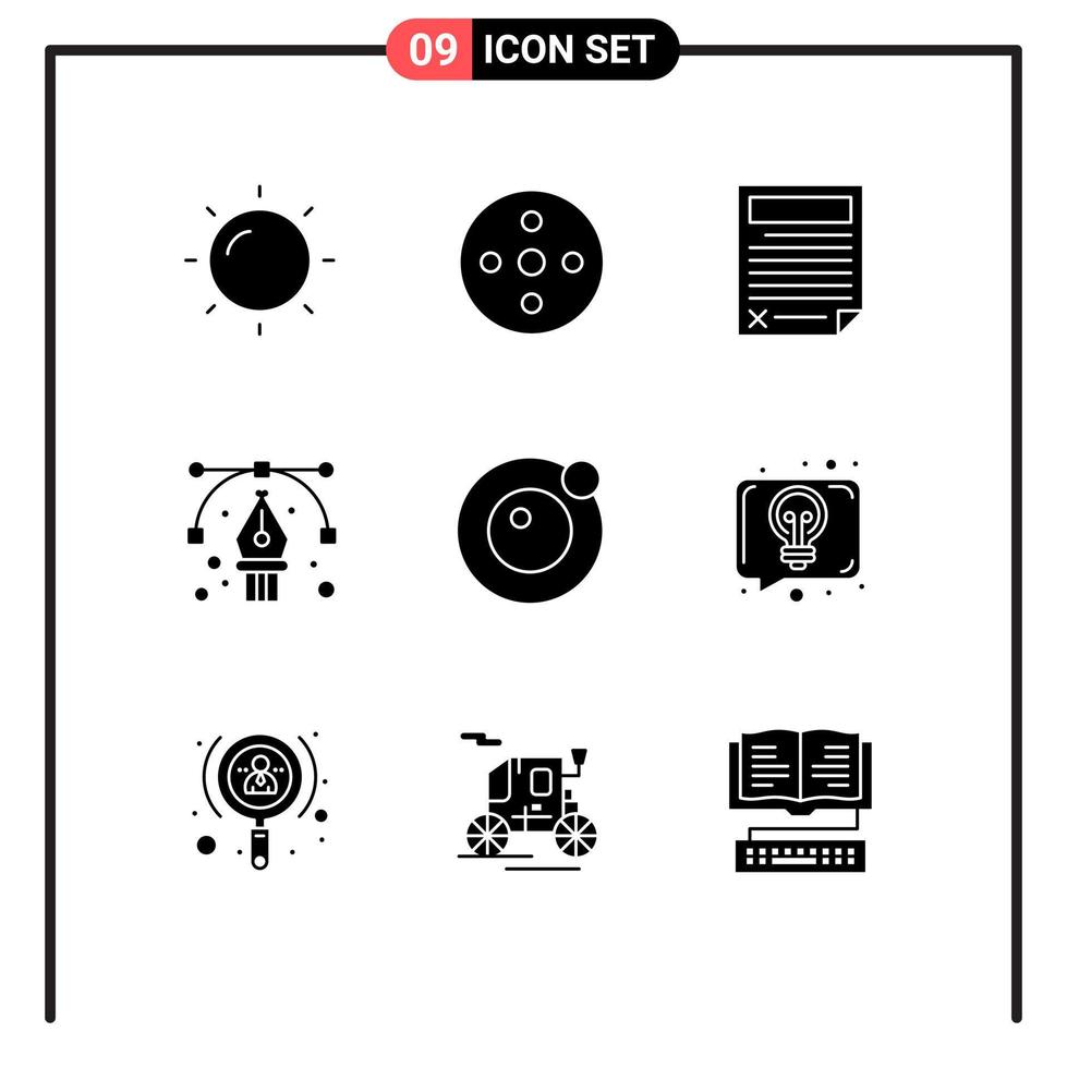 stock vektor ikon packa av 9 linje tecken och symboler för satellit måne dokumentera väg konst redigerbar vektor design element
