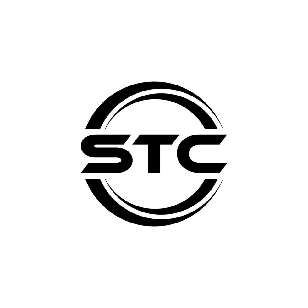 stc-Brief-Logo-Design in Abbildung. Vektorlogo, Kalligrafie-Designs für Logo, Poster, Einladung usw. vektor