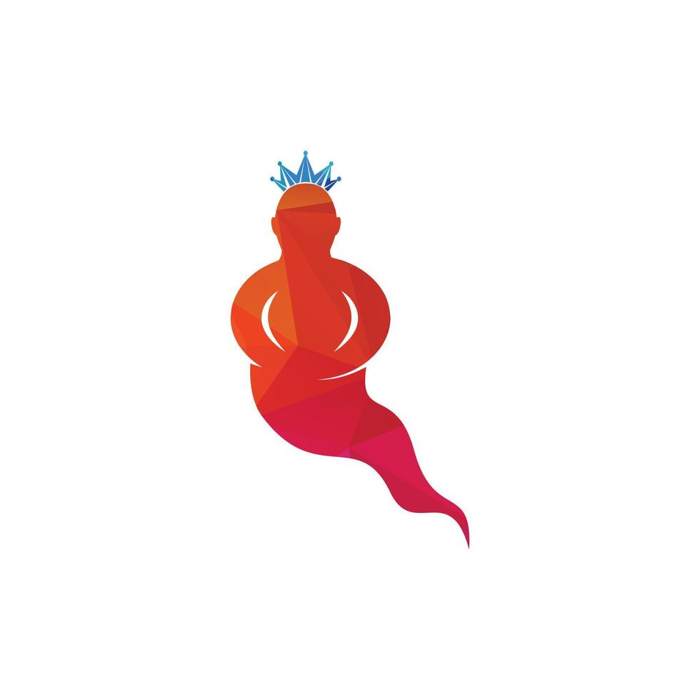 Genie-Logo-Design. magisches Fantasy-Genie-Konzept-Logo. vektor