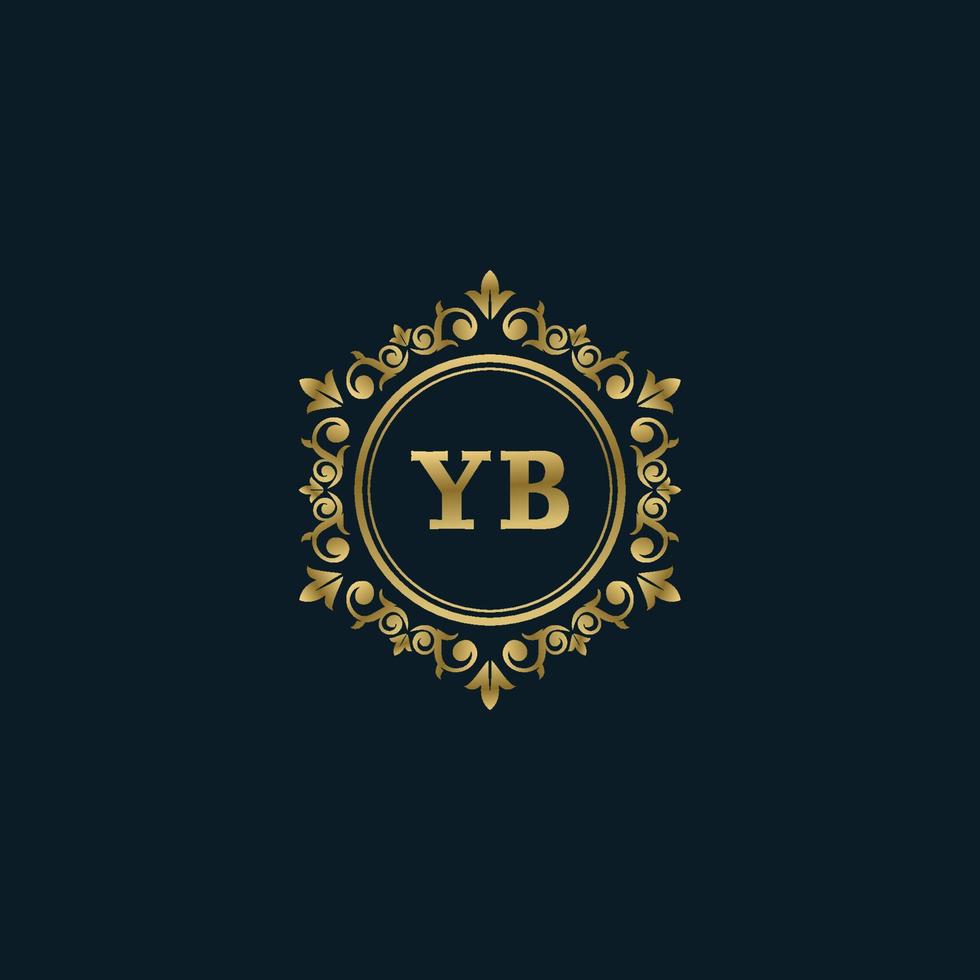 brev yb logotyp med lyx guld mall. elegans logotyp vektor mall.