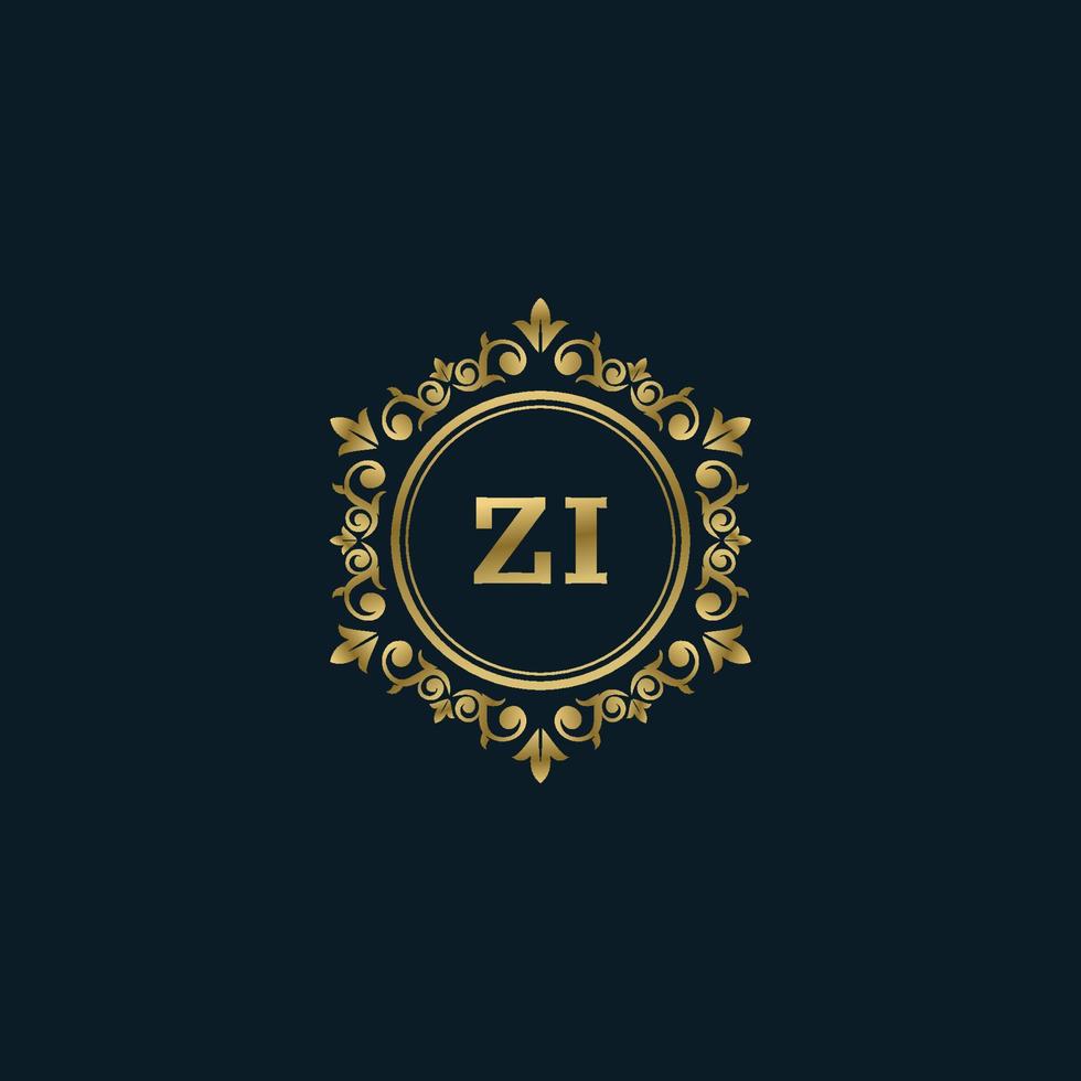 buchstabe zi logo mit luxusgoldvorlage. Eleganz-Logo-Vektorvorlage. vektor