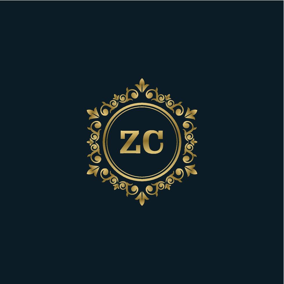 buchstabe zc logo mit luxusgoldvorlage. Eleganz-Logo-Vektorvorlage. vektor