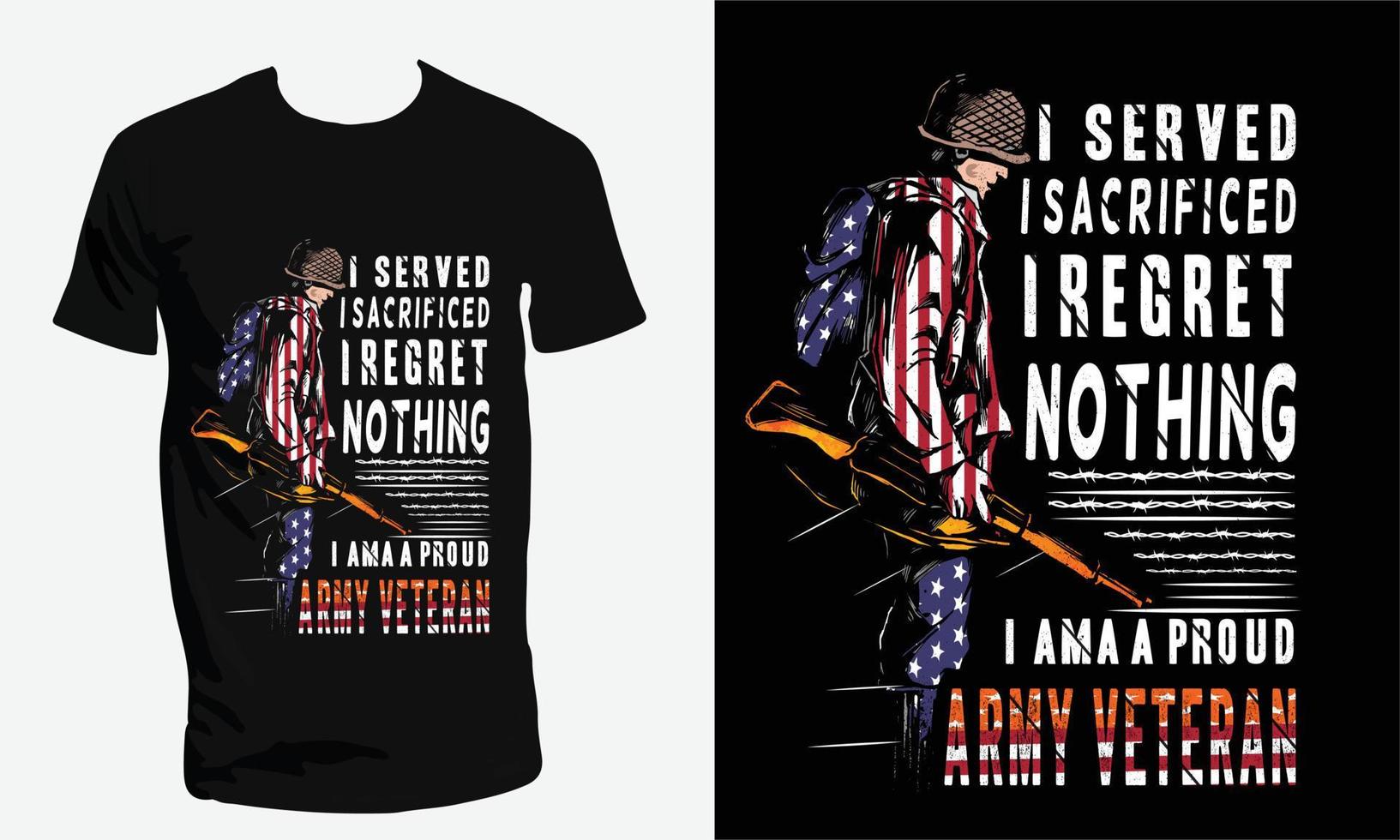 US-Armeeveteran und US-Militär-T-Shirt-Design vektor